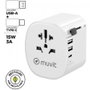 Muvit Cargador de Pared Universal For Change MCADP0006 15W con 1 USB-C y 2 USB-A